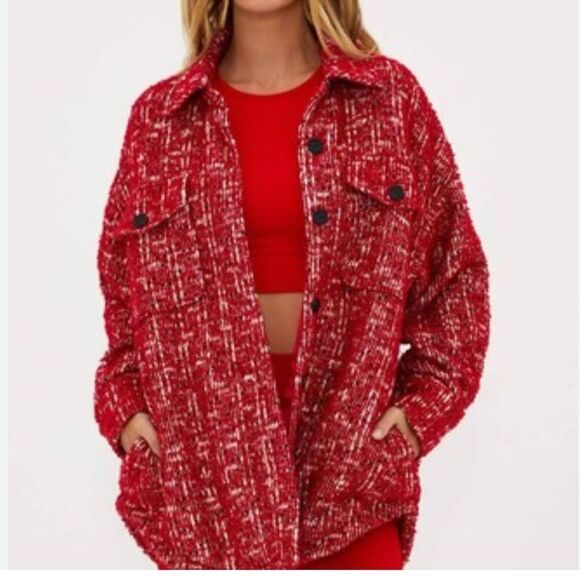 NWOT Beach Riot Noelle Jacket In Merry Sparkle Tweed - Picture 1 of 6